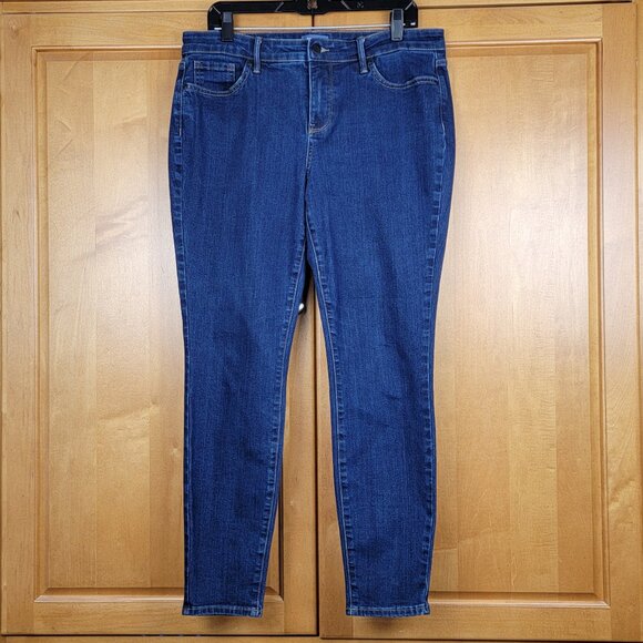 NYDJ Pants - NYDJ Dark Wash 5 Pocket Skinny Stretch Denim Lift x Tuck Jeans - 10